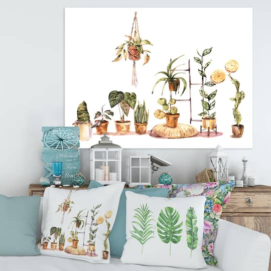 Designart - Indoor House Plants Urban Jungle II - Traditional Canvas Wall Art Print